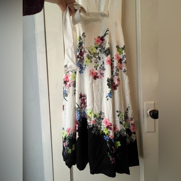 Ted Baker Floral Midi Dress - White and Black - Picture 9 of 16